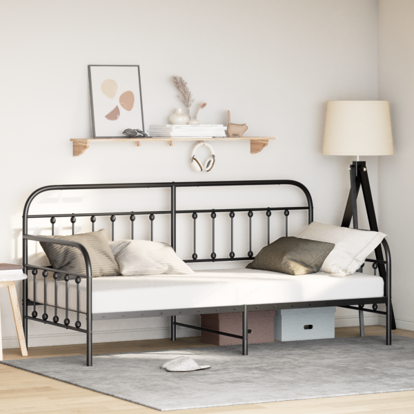 Estructura de Cama Daybed Negra 90x200 cm D