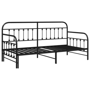 Estrutura de Daybed  com Cama Auxiliar Preta 90x190 cm Aço H