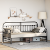 Estructura de cama día  con cama nido Negra 90x200 cm de Acero 1