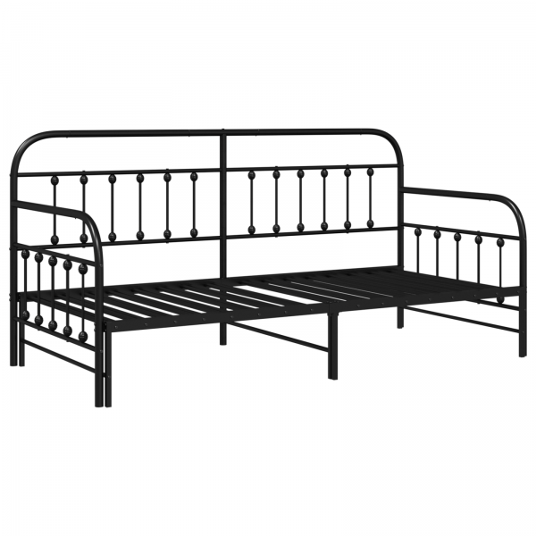 Estrutura de Daybed  com Cama Extra Preta 100x190 cm Aço M 2