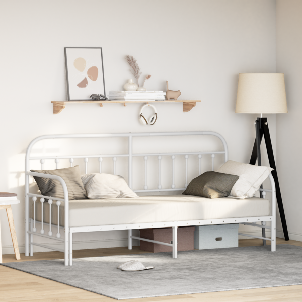 Estructura de cama daybed  con cama nido blanca 75x190 cm de acero D