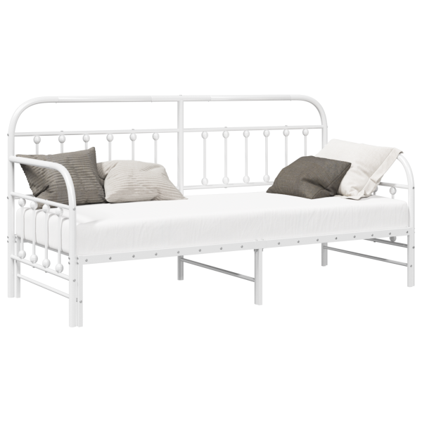 Estrutura de Daybed  com Cama de Rodízio Branca 75x190 cm Aço M 3