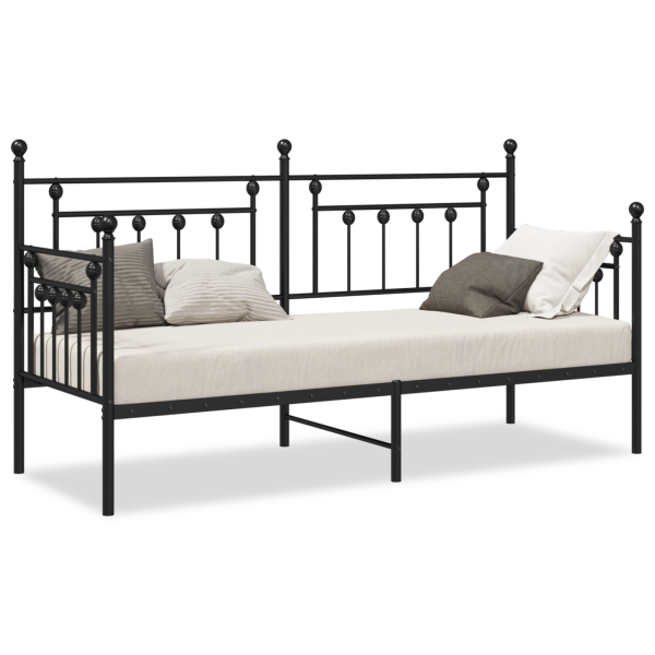 Cama de Dia  Preta 75x190 cm em Aço M 4