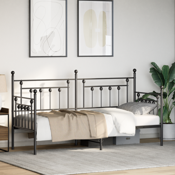 Estructura de sofá cama acero negro 75x190 cm M 5