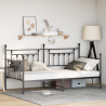 estrutura de cama dia Preto 90x190 cm Aço 1
