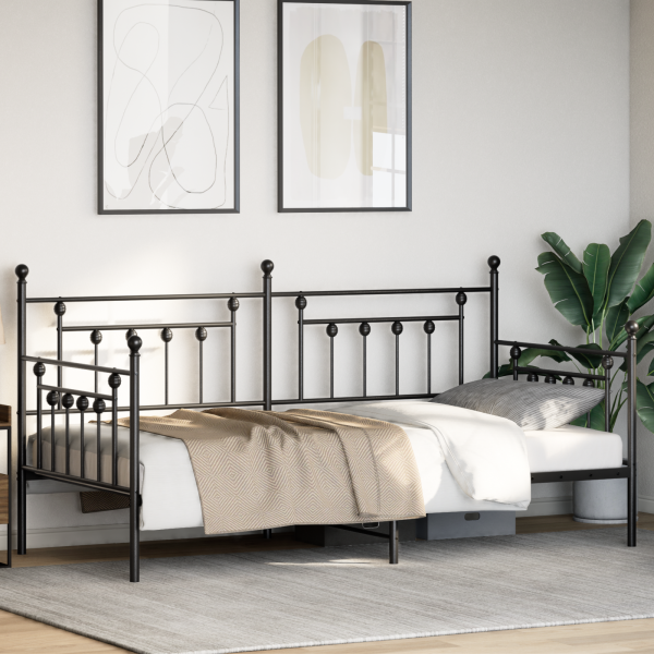 estrutura de cama dia Preto 90x190 cm Aço M 5