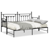 Estrutura de Cama Daybed com Cama Auxiliar Preta 75x190 cm Aço 4