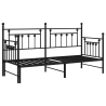 Estructura de cama tipo día con cama nido Negro 80x200 cm Acero 2