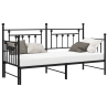 Estructura de cama tipo día con cama nido Negro 80x200 cm Acero 3