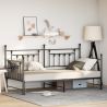 Estructura de sofá cama nido acero negro 100x190 cm 1