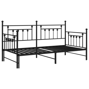 Estrutura de Dia com Cama Retrátil  Preta 100x190 cm Aço H