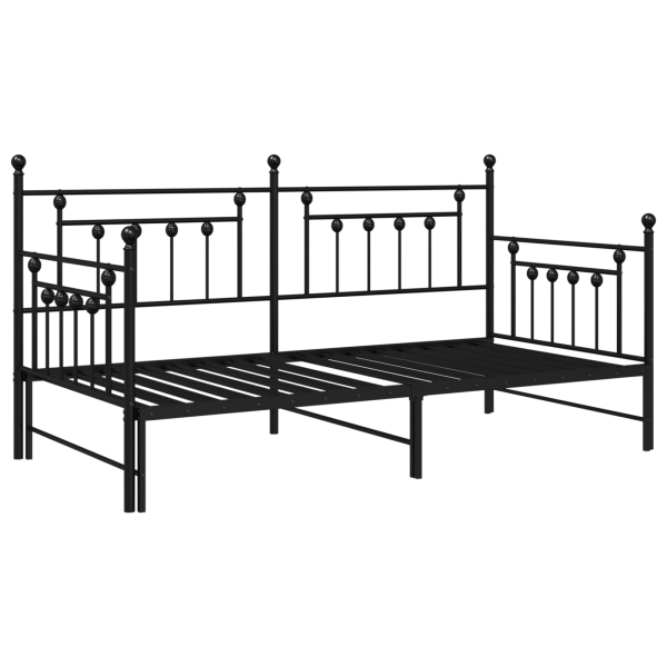 Estructura de Cama Día con Cama Supletoria Negra 100x200 cm de Acero M 2