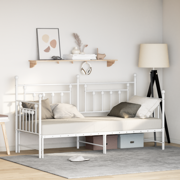 Estructura de sofá cama nido acero blanco 75x190 cm D