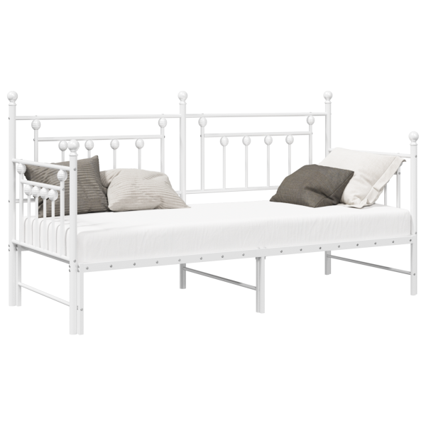 Estrutura de daybed com cama auxiliar  Branca 80x200 cm Aço M 3