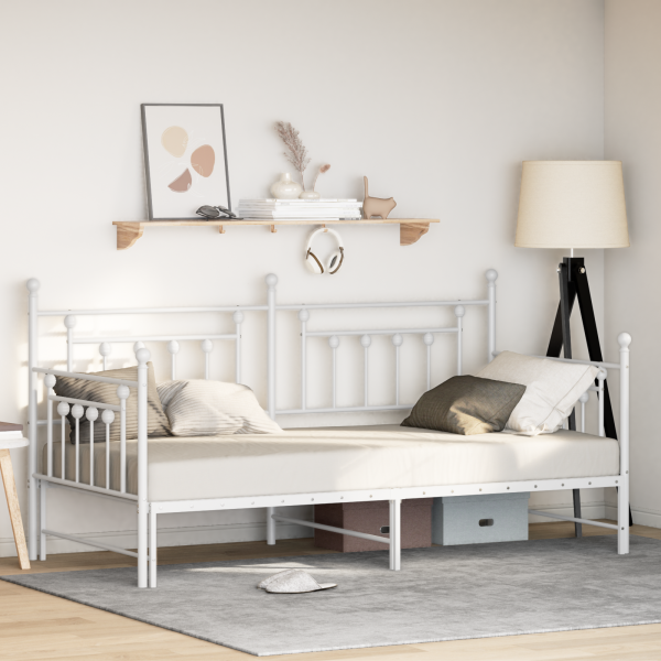 Estructura de sofá cama nido acero blanco 90x190 cm D