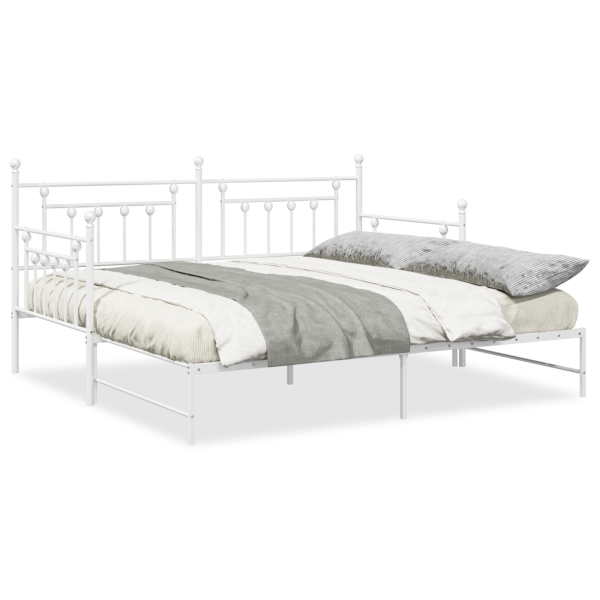 Estrutura de Cama Divã  com Cama Auxiliar Branca 90x190 cm em Aço M 4