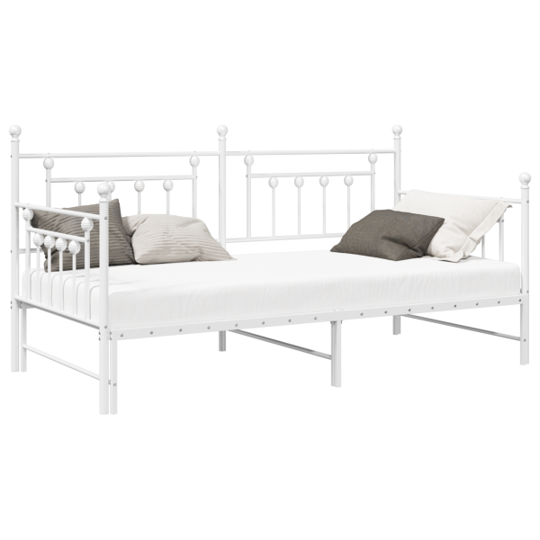 Estructura de cama tipo día con cama nido blanca 100x190 cm de acero M 3