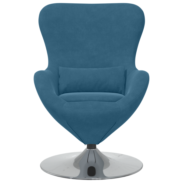Sillón Huevo de Terciopelo Azul M 2