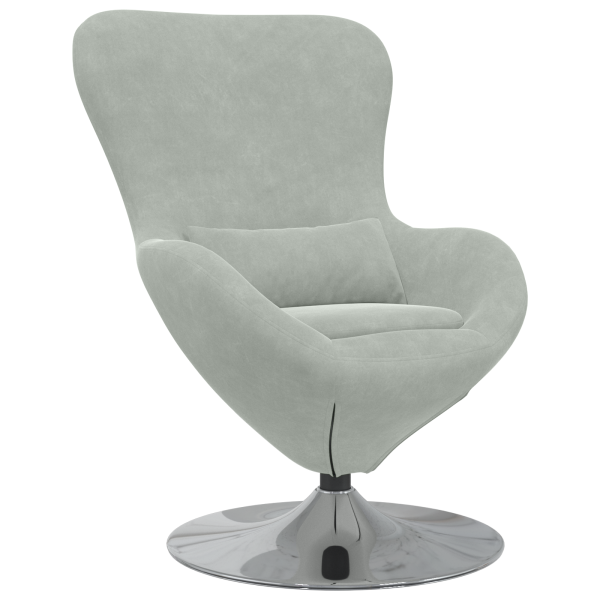 Sillón Huevo VidaXL en Terciopelo Gris Claro M 2