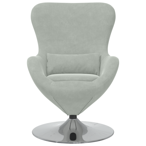 Sillón Huevo VidaXL en Terciopelo Gris Claro D