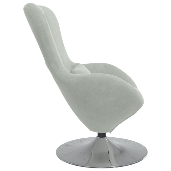 Sillón Huevo VidaXL en Terciopelo Gris Claro M 5