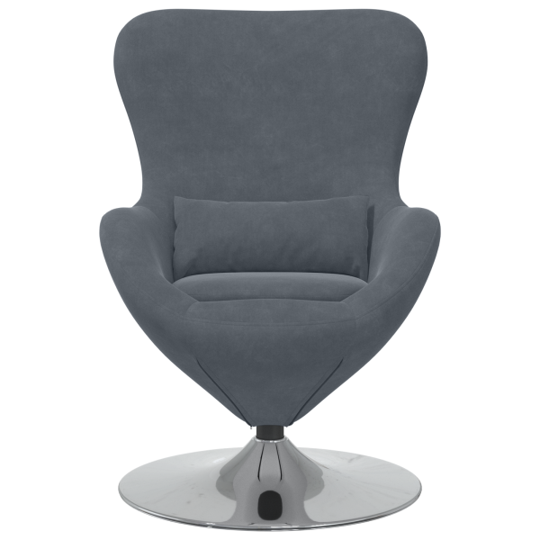 Sillón Huevo VidaXL en Terciopelo Gris Oscuro M 2