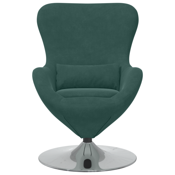 Sillón Huevo  de Terciopelo Verde Oscuro M 4