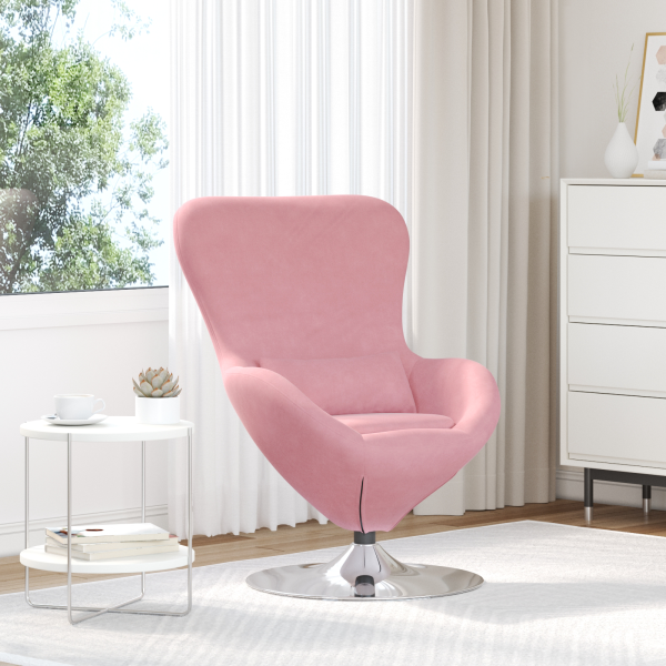 Sillón Huevo de VidaXL en Terciopelo Rosa D