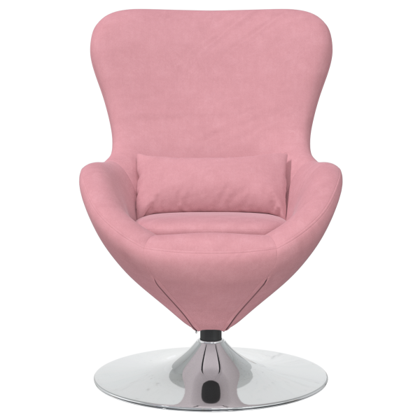 Sillón Huevo de VidaXL en Terciopelo Rosa M 4