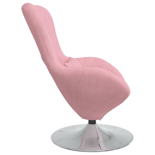Sillón Huevo de VidaXL en Terciopelo Rosa M 5