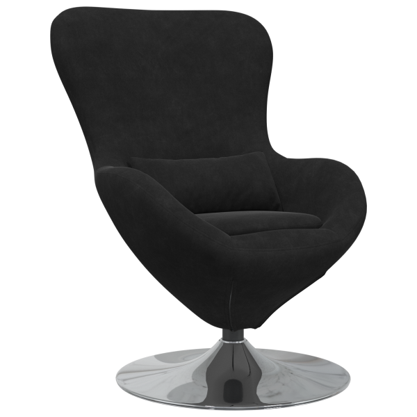 Sillón Huevo de terciopelo negro M 2