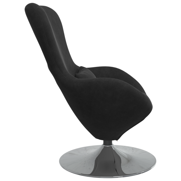 Sillón Huevo de terciopelo negro M 5