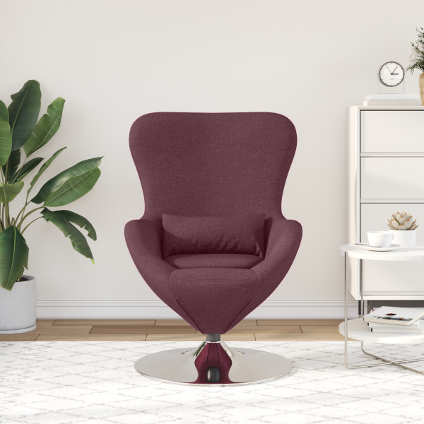 Sillón huevo tela morado M 3
