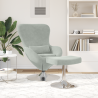 Sillón Huevo  con reposapiés de terciopelo gris claro 3