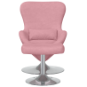 Sillón Huevo con Reposapiés de Terciopelo Rosa 4