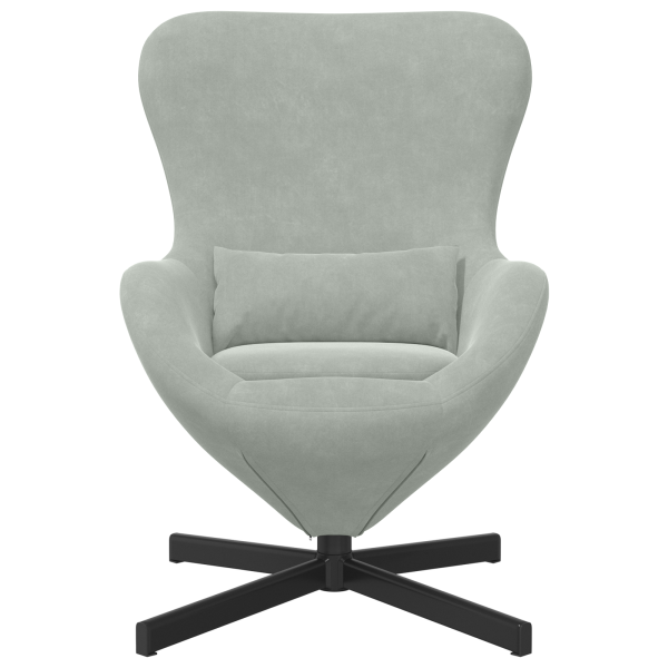 Sillón huevo terciopelo gris claro M 4