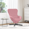 Sillón huevo terciopelo rosa 1