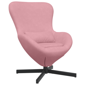 Sillón huevo terciopelo rosa H