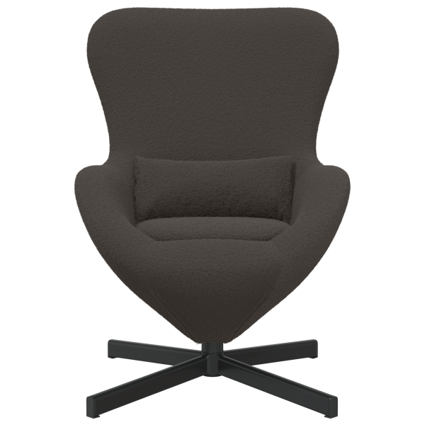 Sillón huevo tela tipo lana rizada gris oscuro M 4