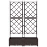 Jardineira com Treliça 2 pcs Castanho 80x40x125.5 cm 5