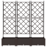 Jardineras con enrejado 3 unidades marrón 120x40x125.5 cm 5