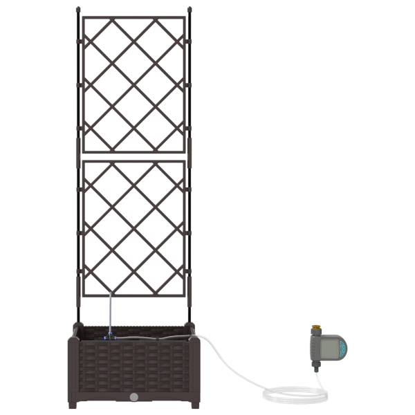 Jardinera con sistema de riego marrón M 5