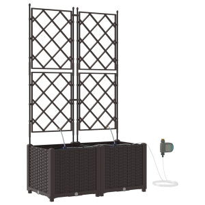 Jardineiras de Jardim 1 pc Castanho 80 x 40 x 142 cm Plástico H