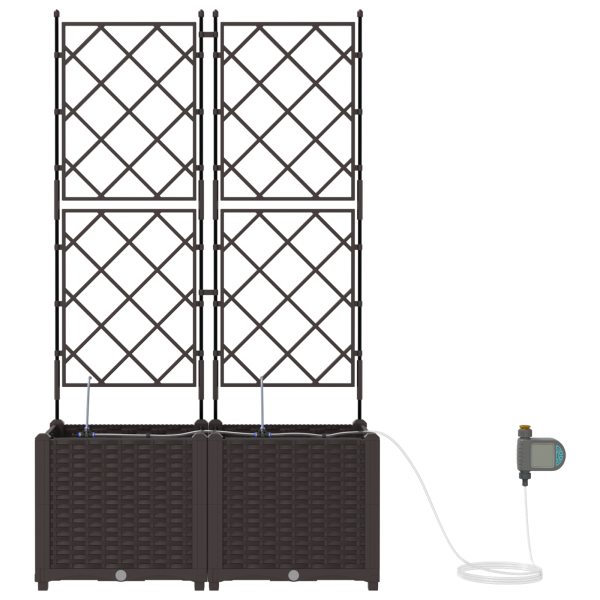 Jardineiras de Jardim 1 pc Castanho 80 x 40 x 142 cm Plástico M 5