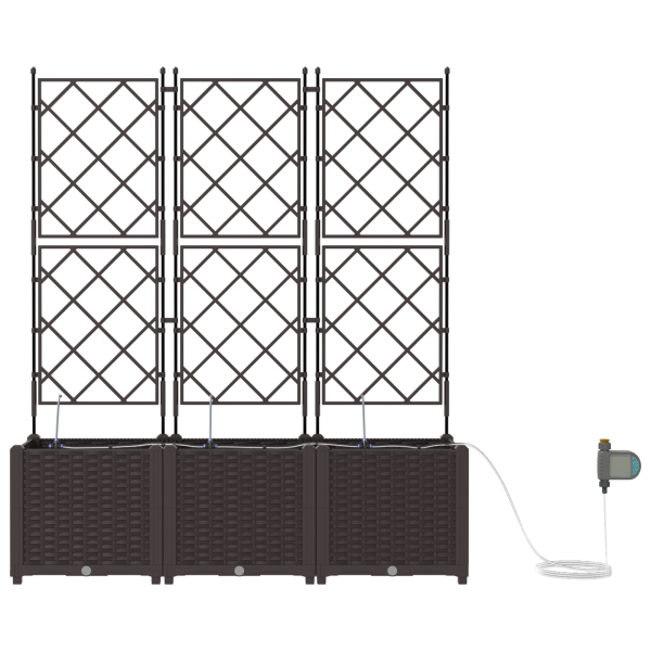 Jardineiras de Jardim 1 pc Castanho 120 x 40 x 142 cm Plástico M 5