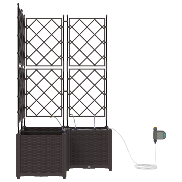Jardineiras de Jardim 1 pc Castanho 80 x 80 x 142 cm Plástico M 5