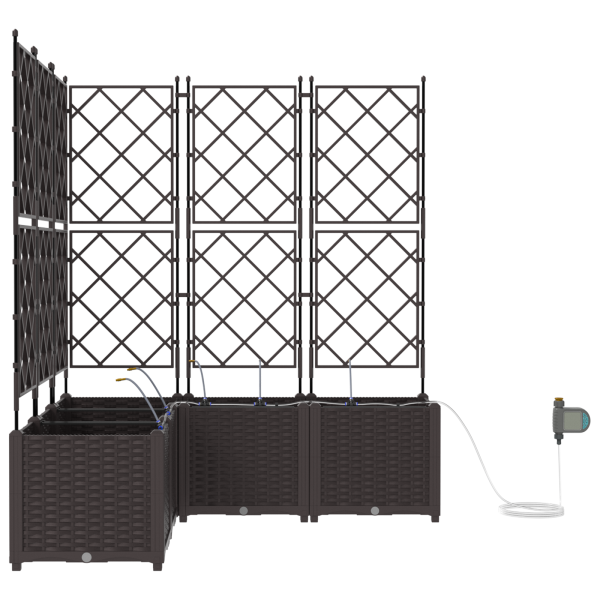 Jardineiras de Jardim 1 pc Castanho 120 x 120 x 142 cm Plástico M 5