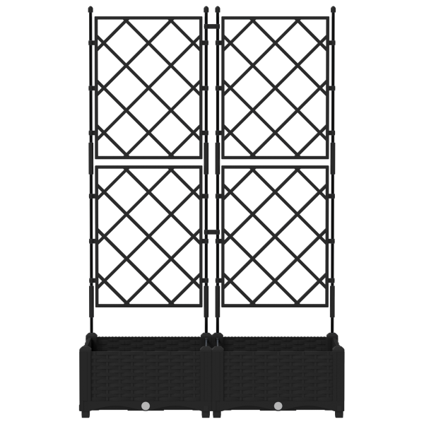 Jardineras con enrejado 2 unidades negro 80x40x125.5 cm M 5