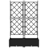 Jardineira com Treliça 2 pcs Preta 80x40x125.5 cm 5