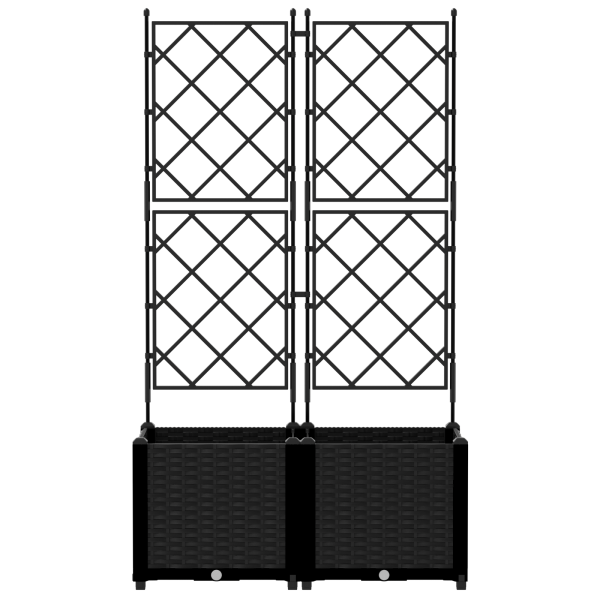 Vaso de Jardim com Treliça 2 pcs Preto 80x40x143 cm M 5
